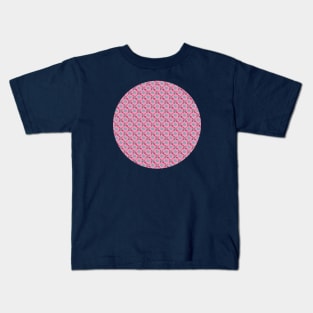 Pink Gerbera Drawing Floral Pattern Circle Kids T-Shirt